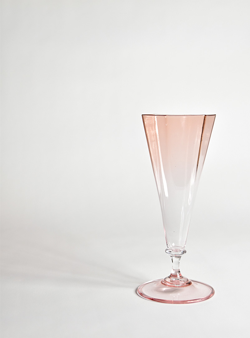 Charlie Larouche VERRE Light red  Faceted champagne glass
