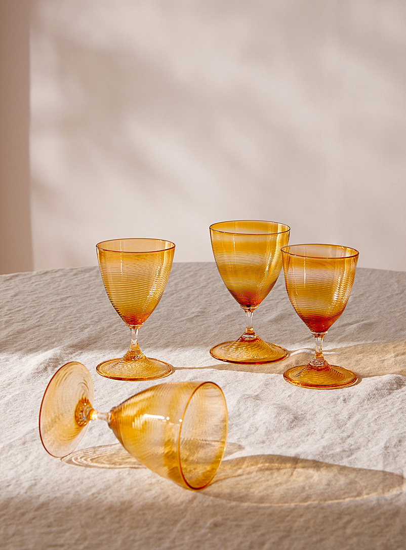 Charlie Larouche VERRE Orange Spiral wine glass