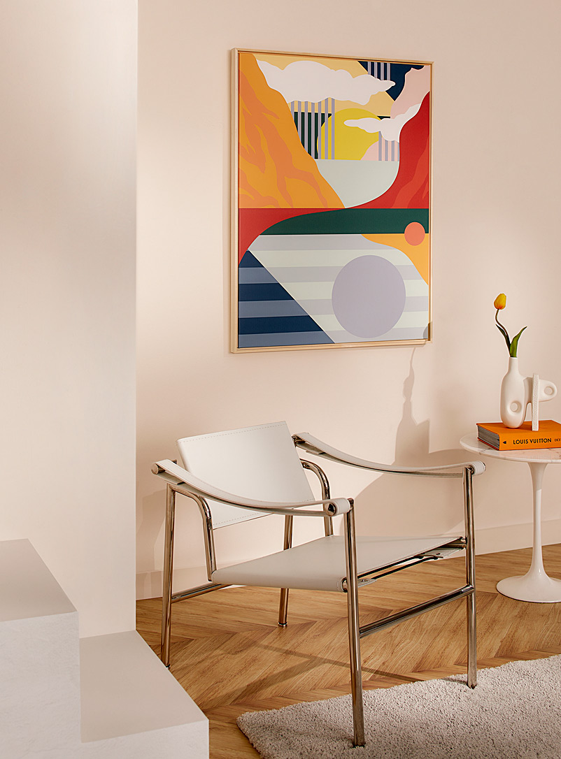 Simons Maison x OLEKA CANVAS: La toile abstraction ensoleillée Voir nos formats offerts Orange assorti