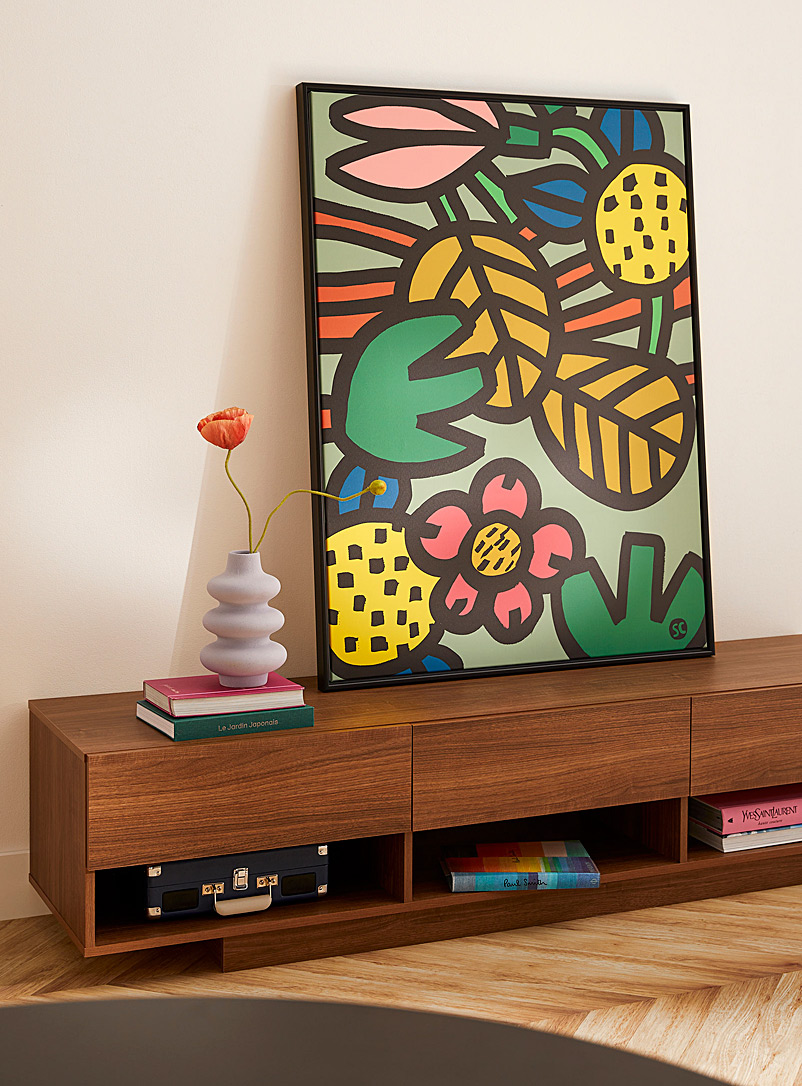 Simons Maison x OLEKA CANVAS: La toile floraison ensoleillée En collaboration avec l'artiste Sarah Corynen Voir nos formats offerts Vert assorti
