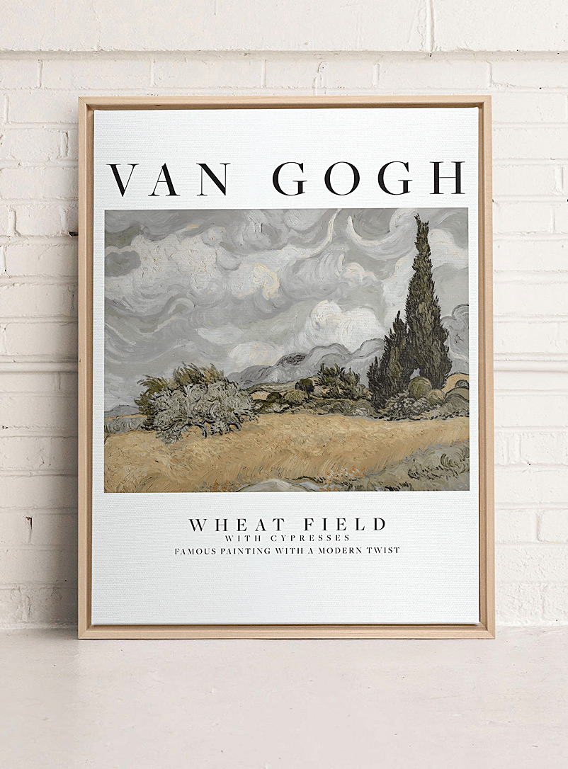 Simons Maison x OLEKA CANVAS Patterned White Wheat Field with Cypresses art print Vincent Van Gogh See available sizes