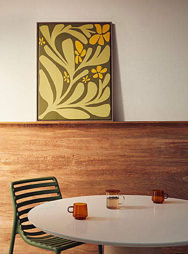 Simons Maison x OLEKA CANVAS: La toile flore r&eacute;tro Voir nos formats offerts Vert assorti