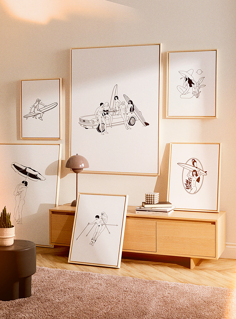 Naked skiers art print In collaboration with artist Out of the See available sizes product image 3