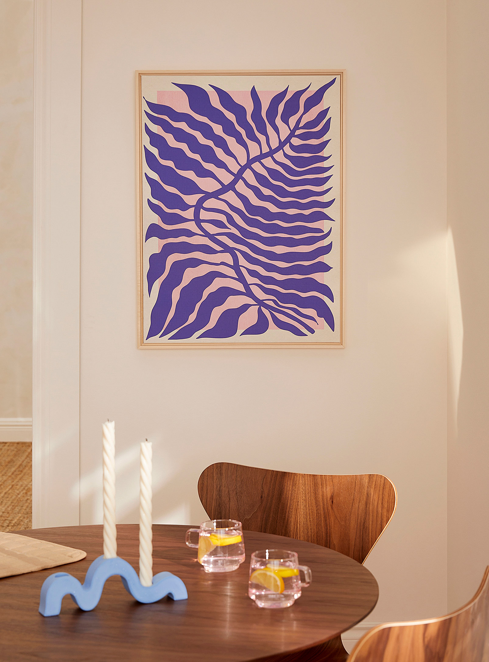 Simons Maison X Oleka Canvas Opulent Leaf Art Print See Available Sizes In Purple
