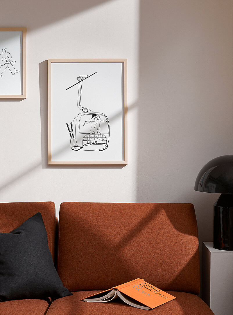 Naked Couple In Gondola Lift Art Print In Collaboration With Out Of The See Available Sizes