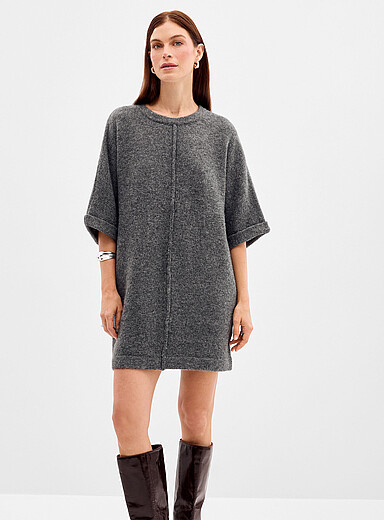 La robe tricot ample couture relief