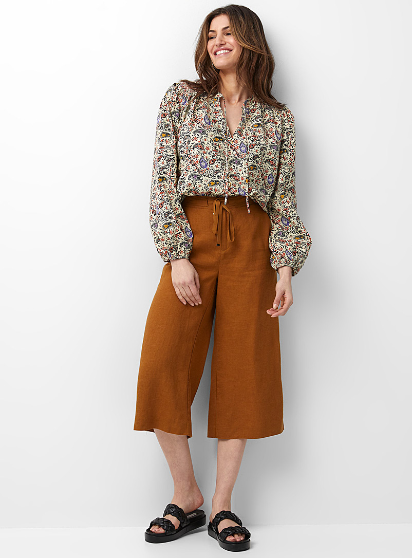 Contemporaine Patterned Ecru Vibrant paisley blouse for women