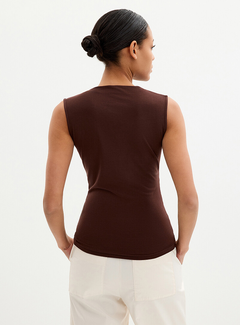 Grace & Mila: La camisole fluide &agrave; fronces Brun pour femme