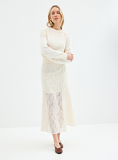 Flared lace skirt