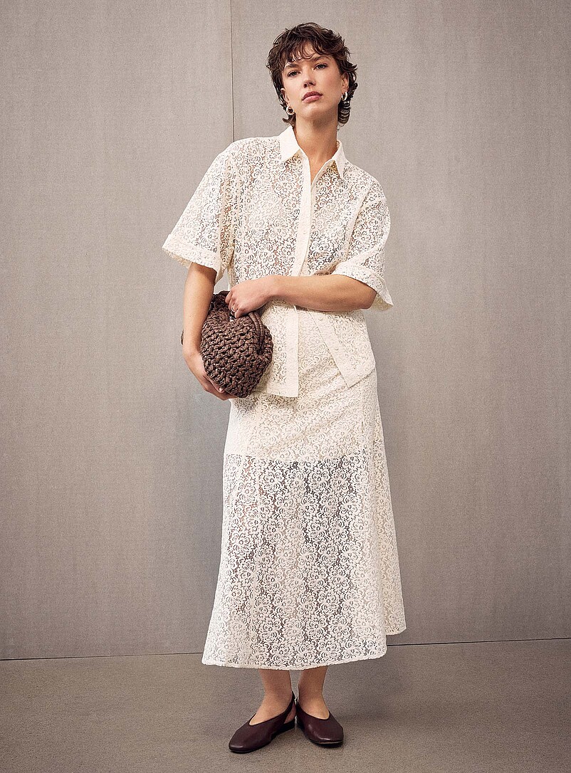 Boxy-Fit Lace Shirt