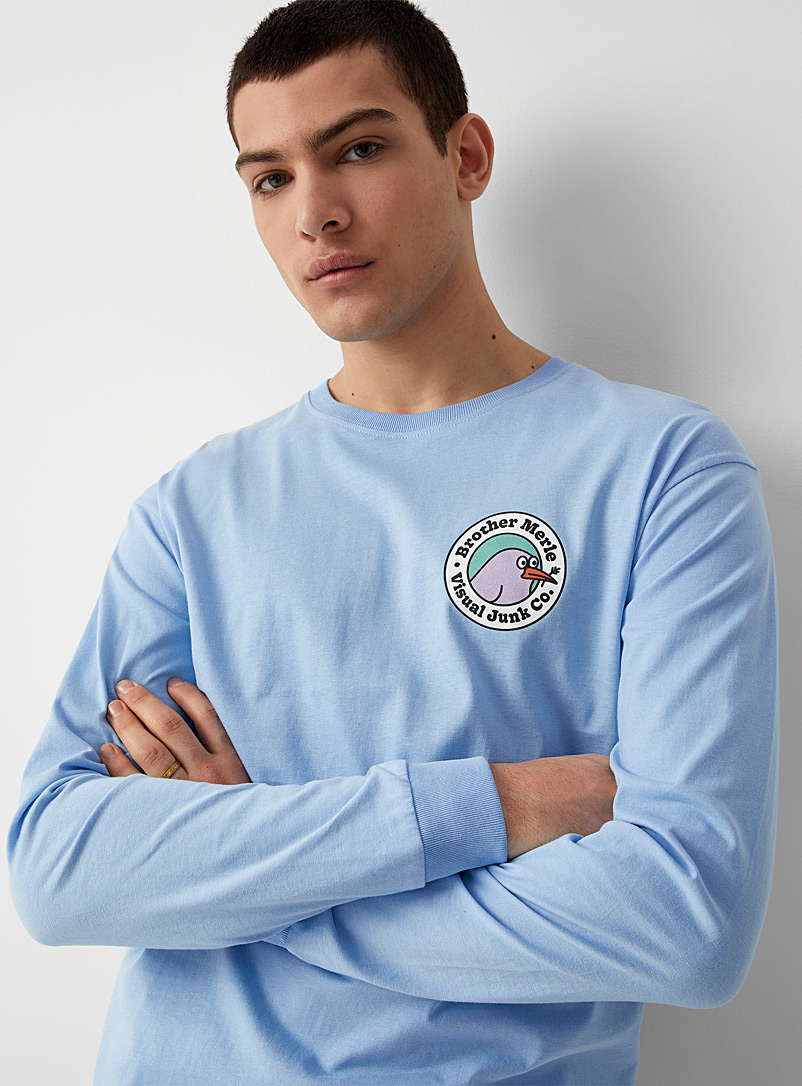 Brother Merle Baby Blue Bird Logo long-sleeve T-shirt for men