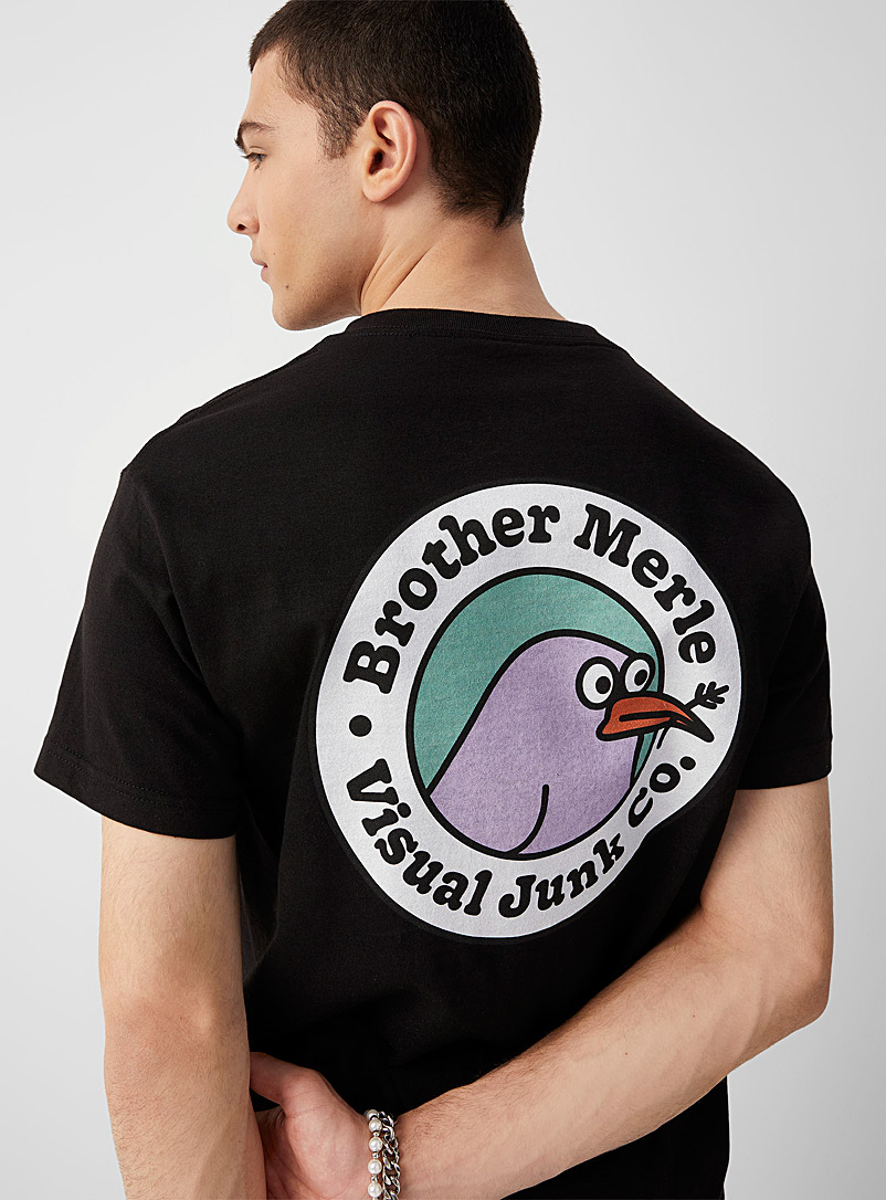 Brother Merle: Le t-shirt logo Bird Noir pour homme