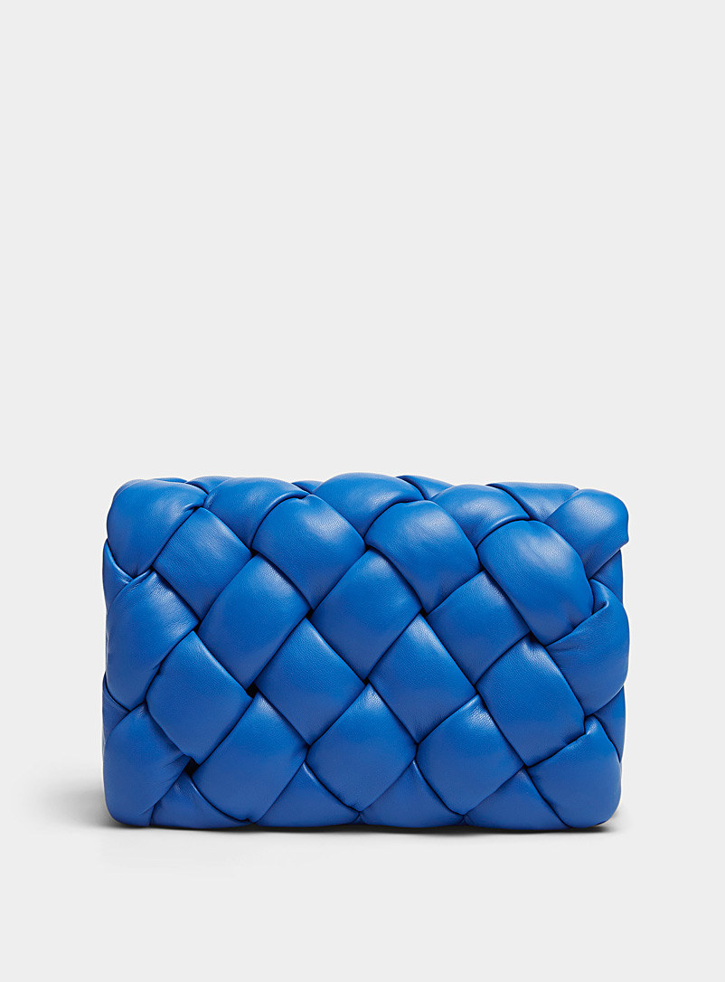 JW PEI Blue Maze braided flap bag for women