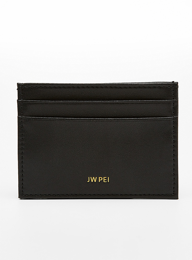 JW PEI: Le porte-cartes minimaliste Noir pour femme