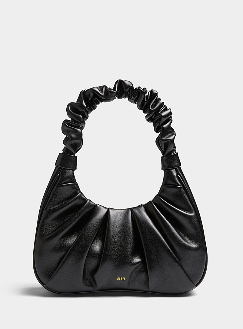 JW PEI Black Ruched-handle Gabbi bag for women