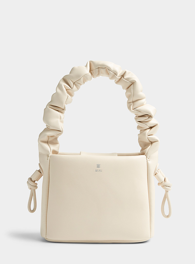 JW PEI Ivory White Ruched-strap Rylee bag for women