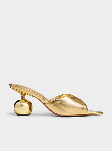La mule dor&eacute;e talon sph&eacute;rique Ellie Femme