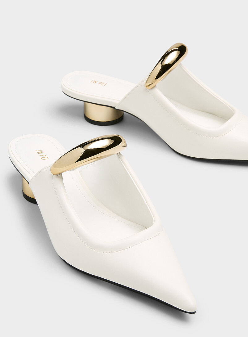 Helena Gold Accents Mules Women