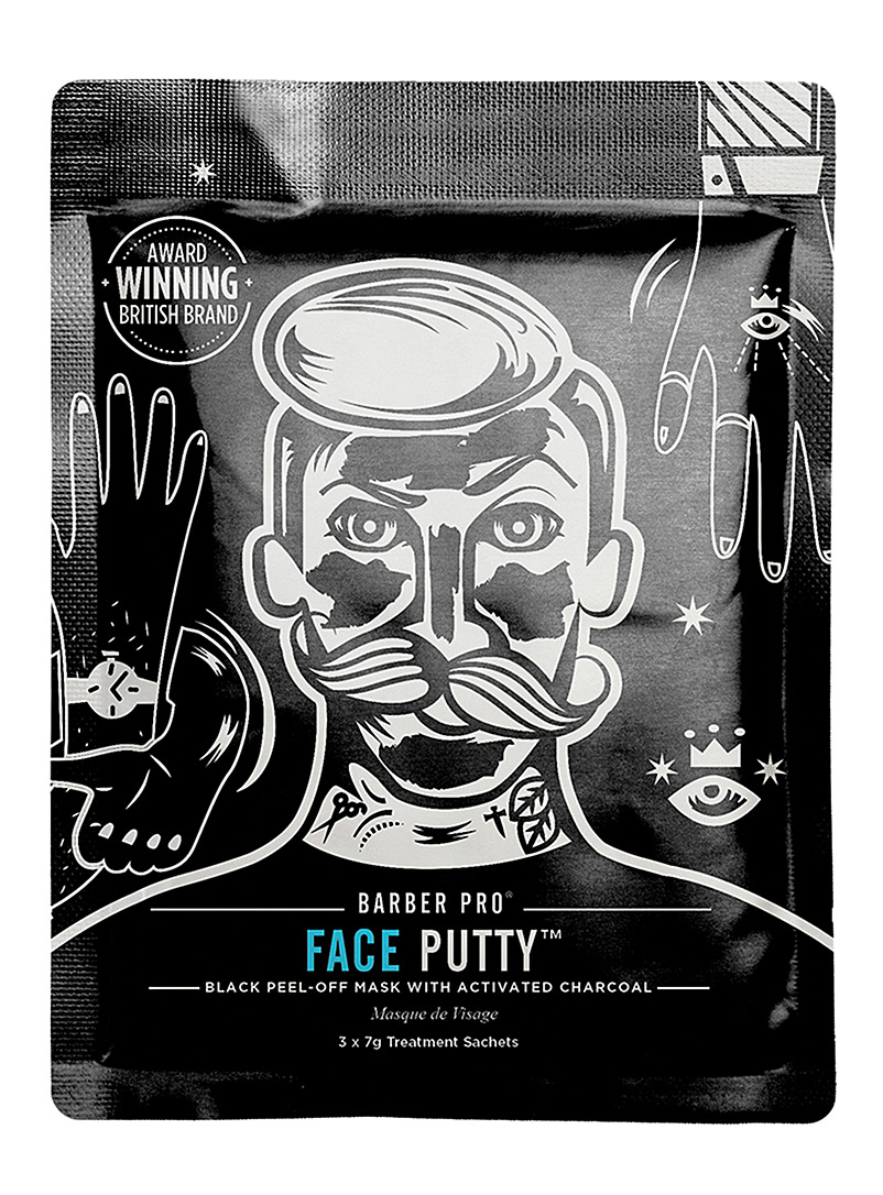 Barber Pro Black Face putty peel-off mask with activated charcoal for men