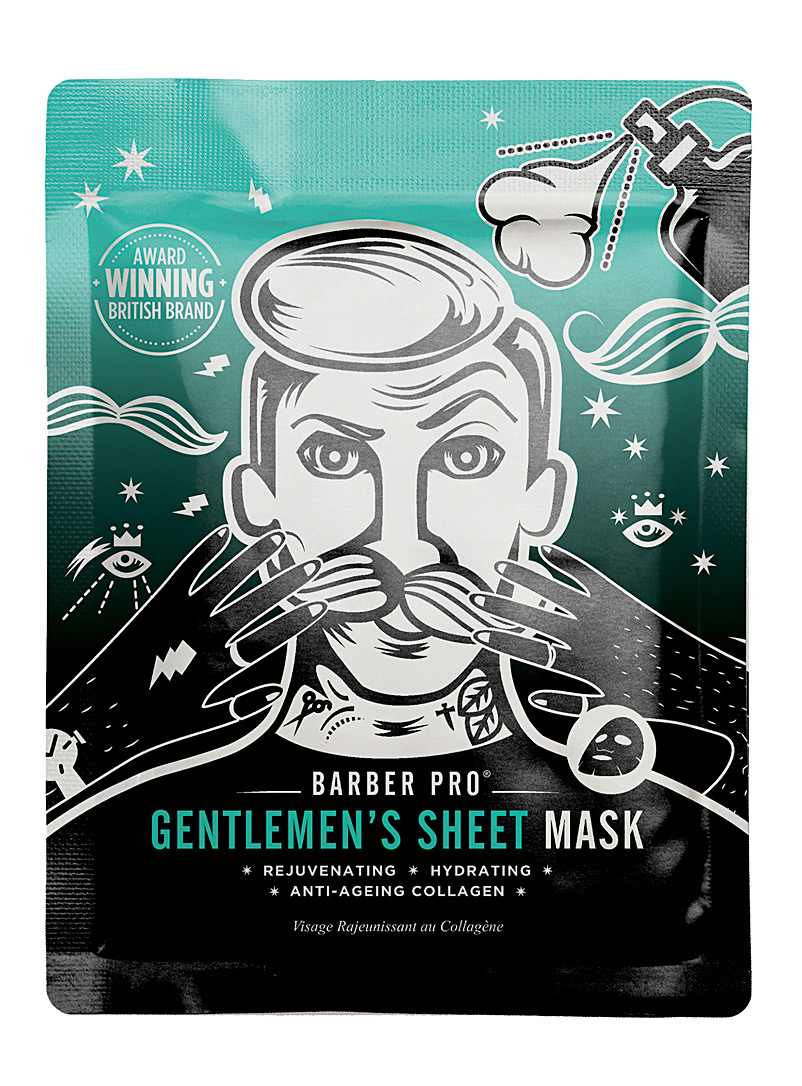 Barber Pro: Le masque en feuille Gentlemen's Noir pour homme