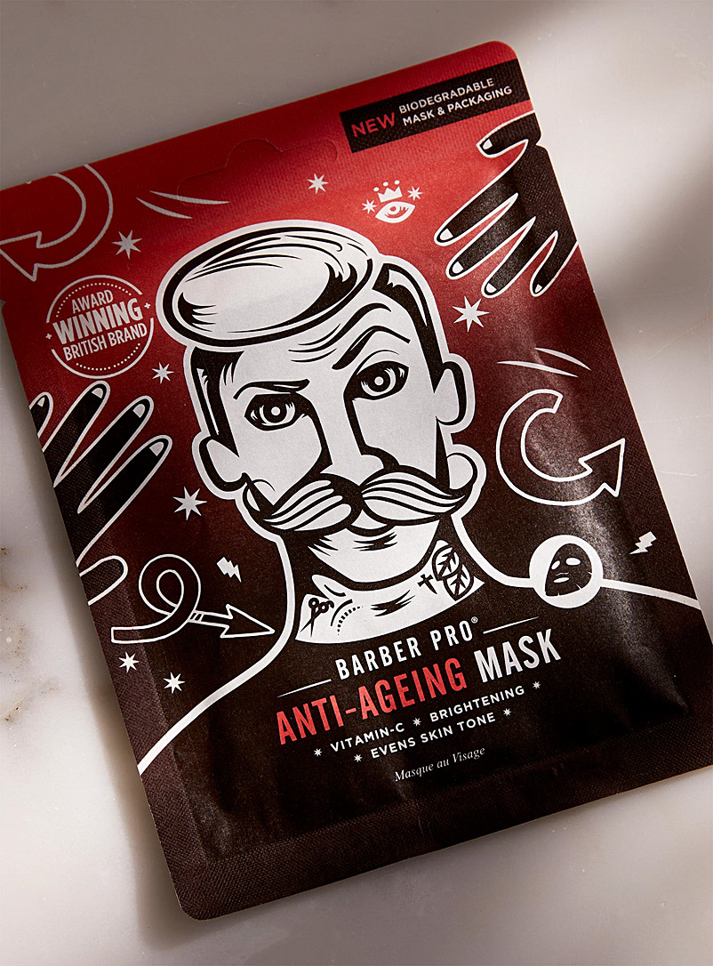 Barber Pro Patterned Red Vitamin C anti-ageing face mask for men