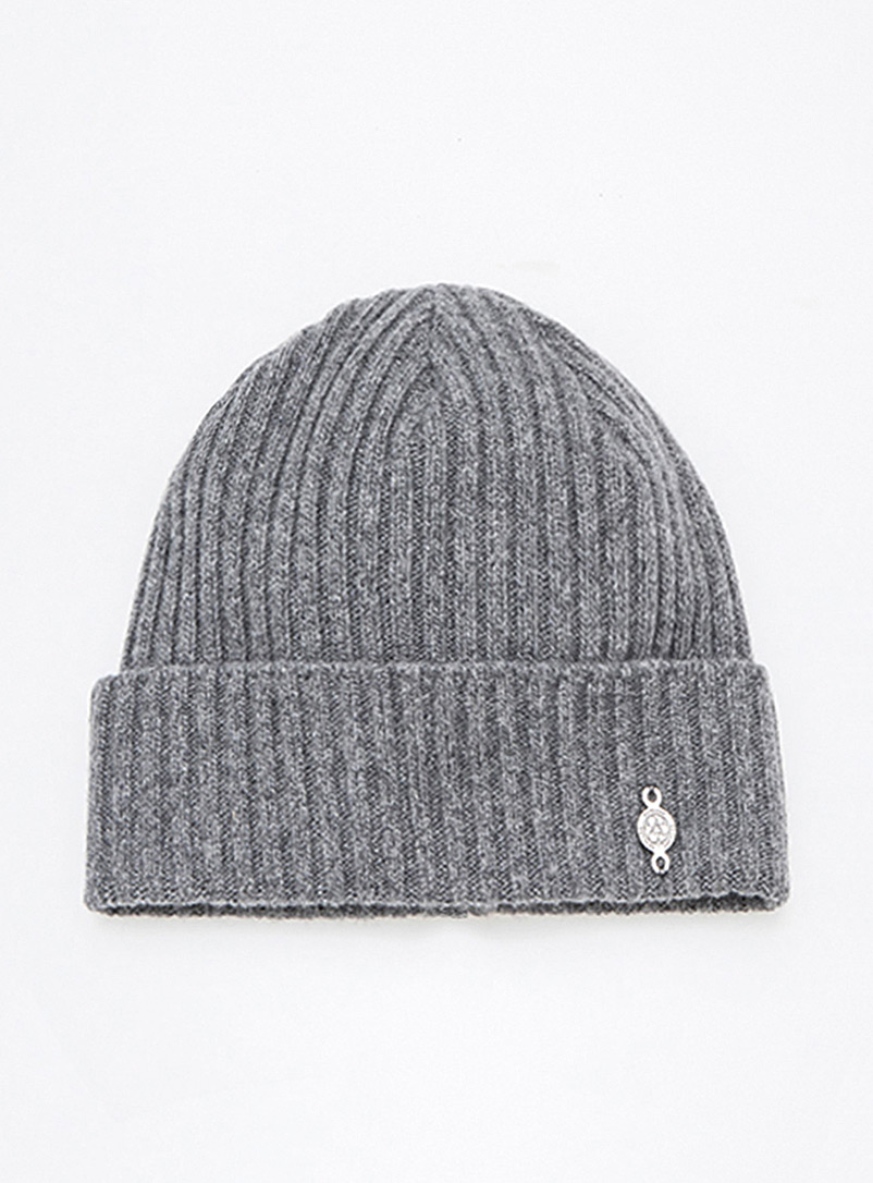 Harricana Grey Recycled cashmere and wool ribbed tuque
