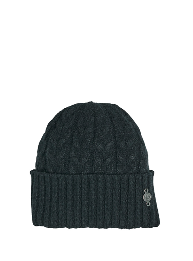 Harricana Black Recycled cashmere and wool twisted tuque