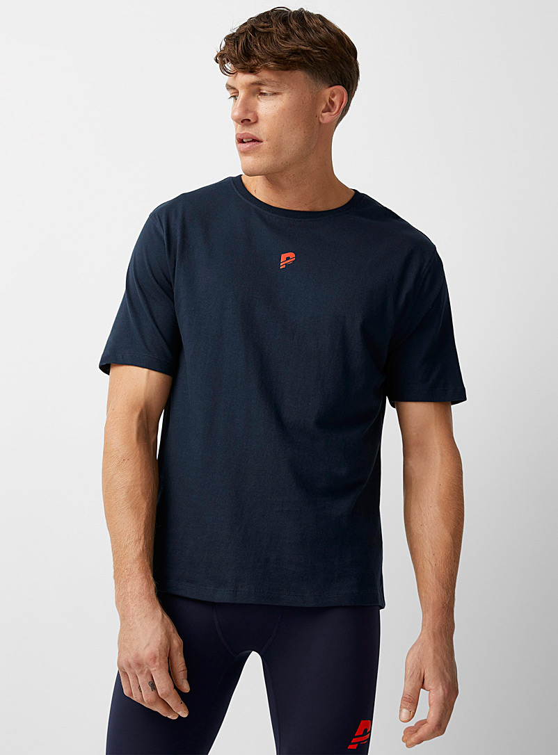 PRAISE Marine Blue Lanes distorted slogan T-shirt for men