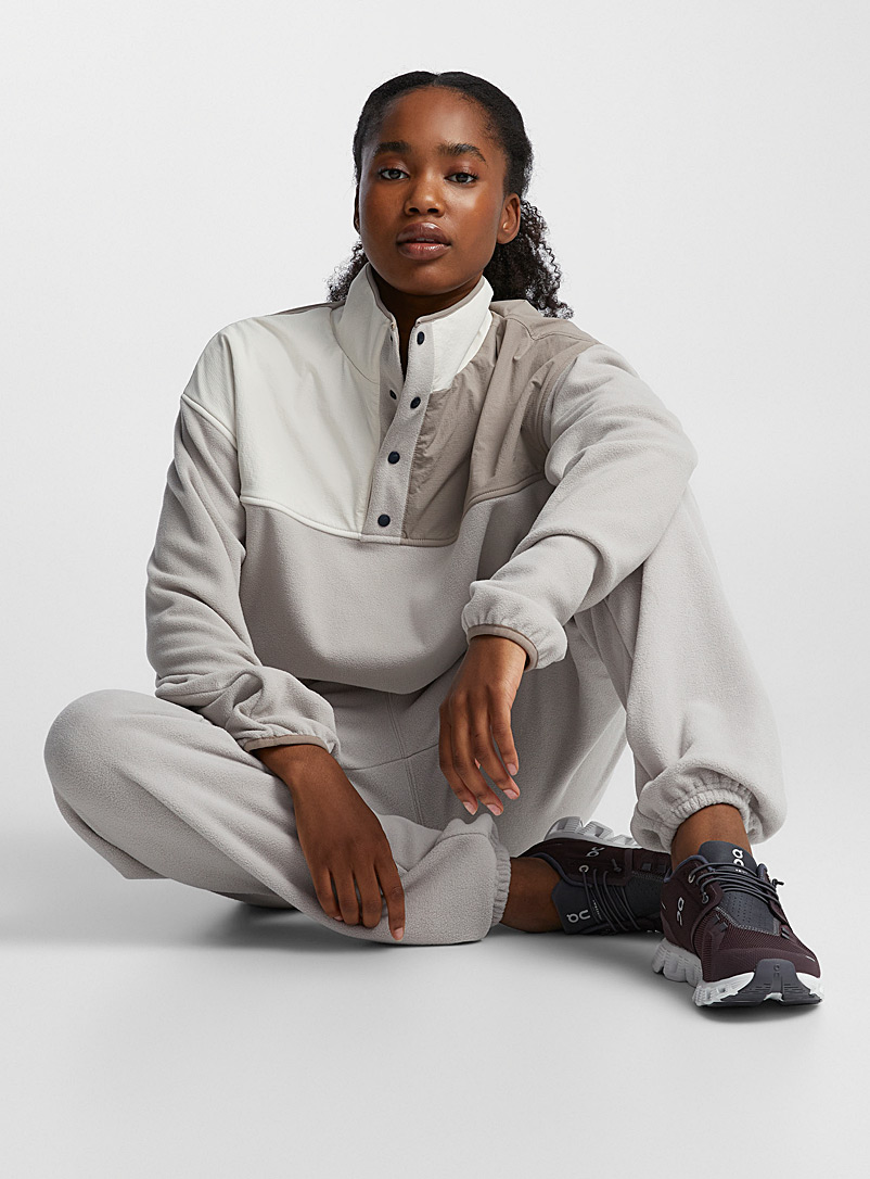 PRAISE Grey Backcountry colour block fleece sweatshirt for women