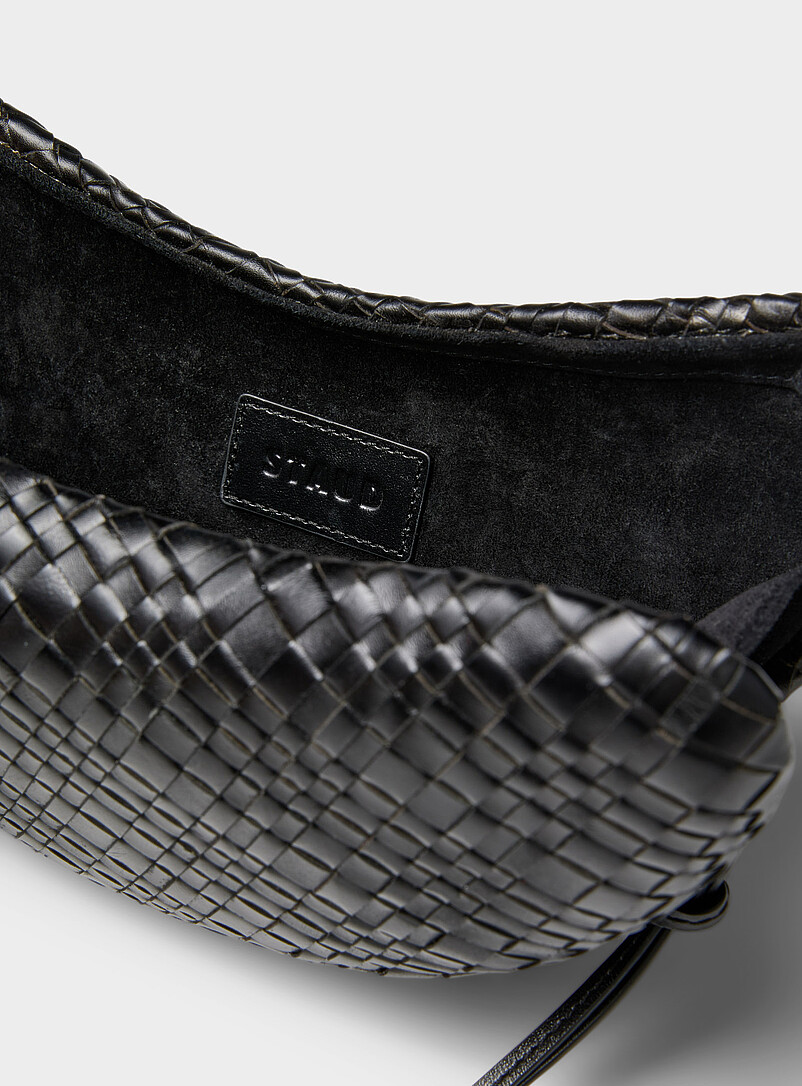 Woven leather crescent clutch | STAUD | Shop Women's Designer Bags