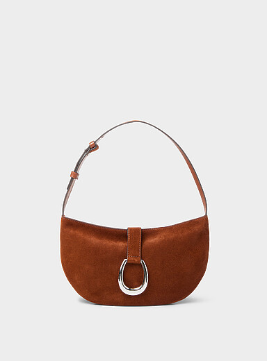 Harlow suede crescent-shaped shoulder bag