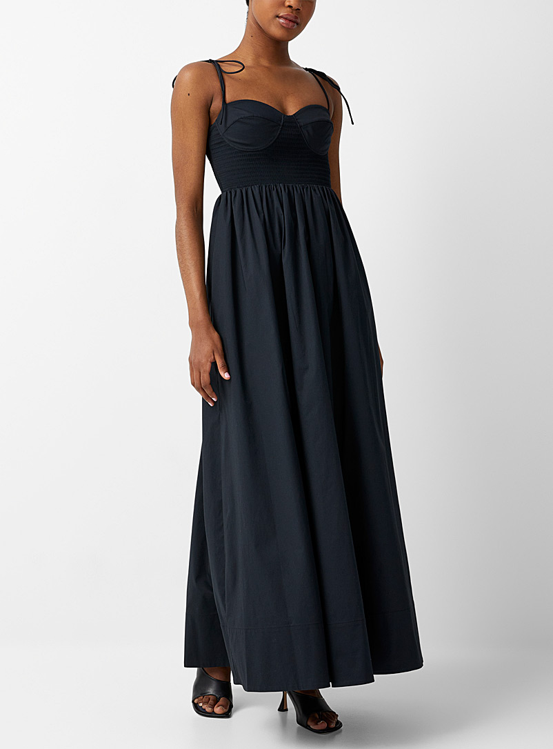 STAUD: La robe en popeline Landry Noir pour femme