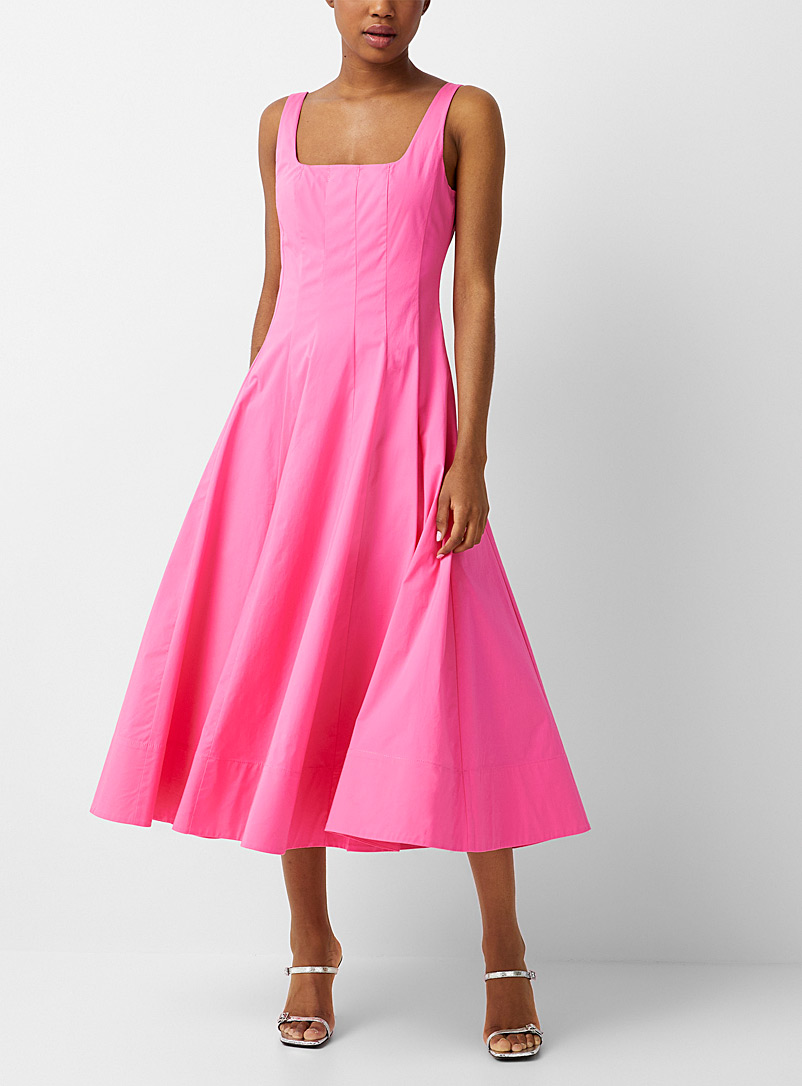STAUD Dusky Pink Wells poplin dress for women
