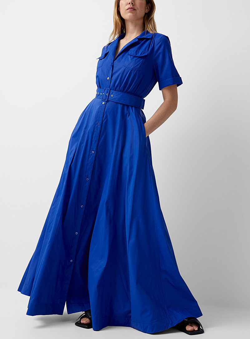 STAUD: La robe chemise Millie Bleu pour femme