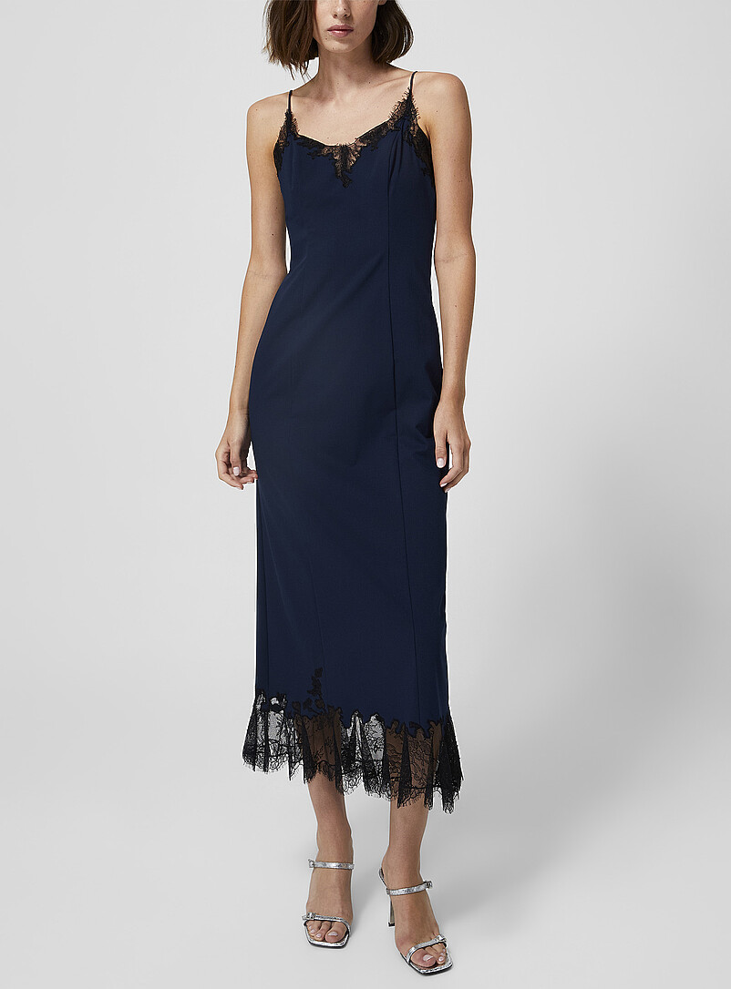 AllSaints Kendy Crochet Midi Dress, Orange AllSaints Kendy Crochet Midi Dress, Orange