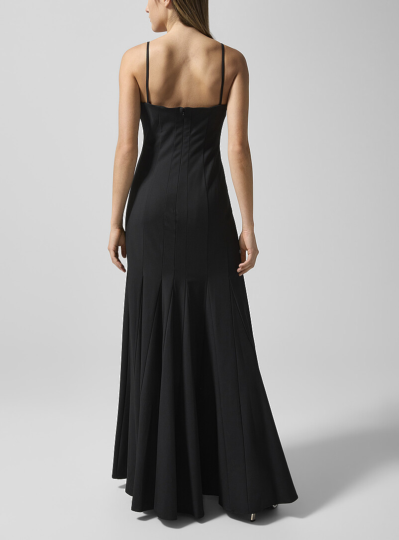 STAUD: La robe &agrave; coutures verticales Rila Noir pour femme