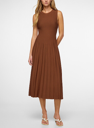 STAUD Copper/Rust Elyse dense-knit dress for women