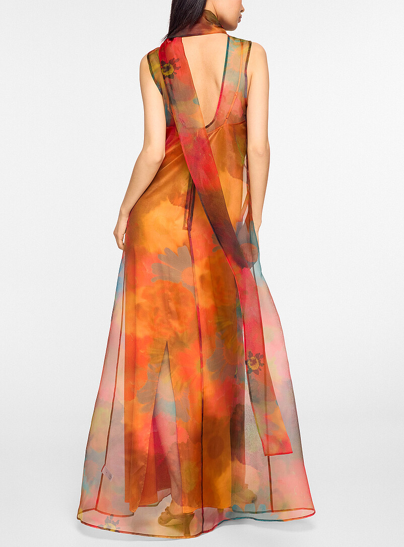 staud albee chiffon maxi dress long floral organza | | Patterned Chevron Sequin Fringe Sleeveless member:41172212613163:excludecreditback The Albee Dress is Color:Pink Blue Albee embellished mesh maxi