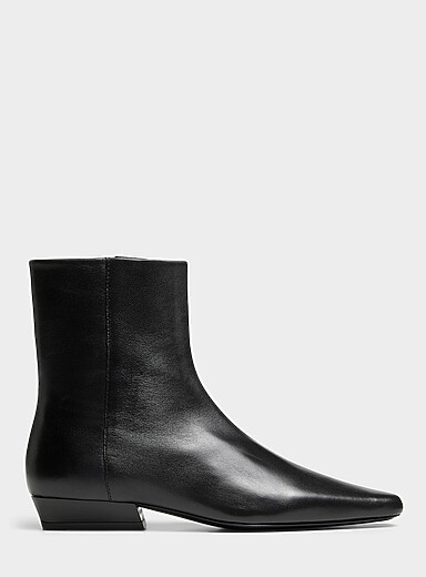 STAUD Black Wally pointed-toe leather boot <b>Made in Portugal</b> Women for women