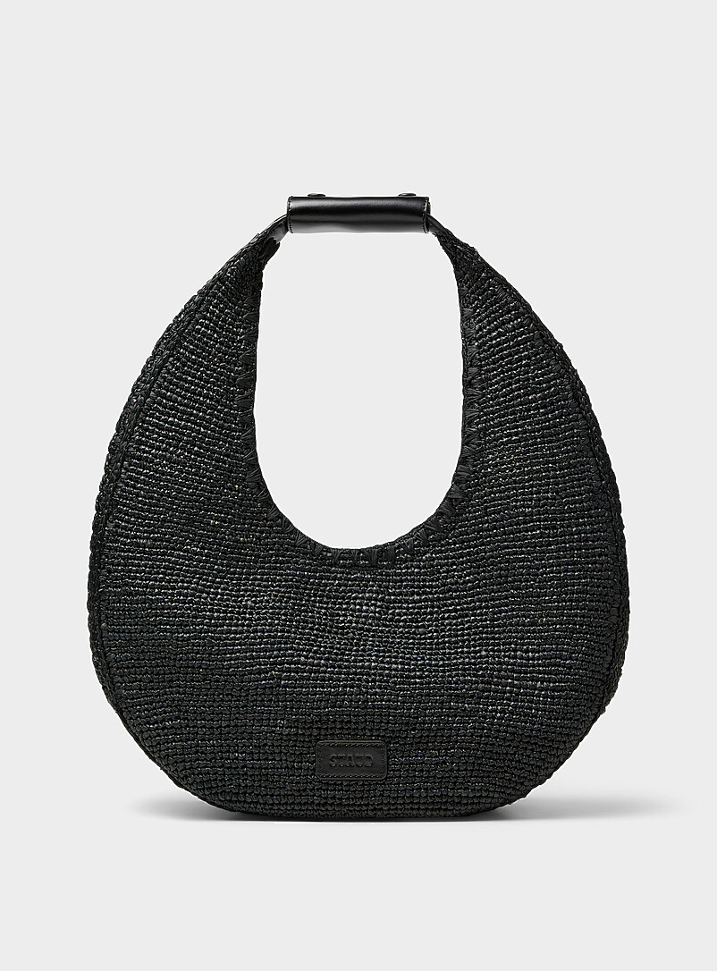 Moon crocheted raffia large shoulder bag product image (primary)