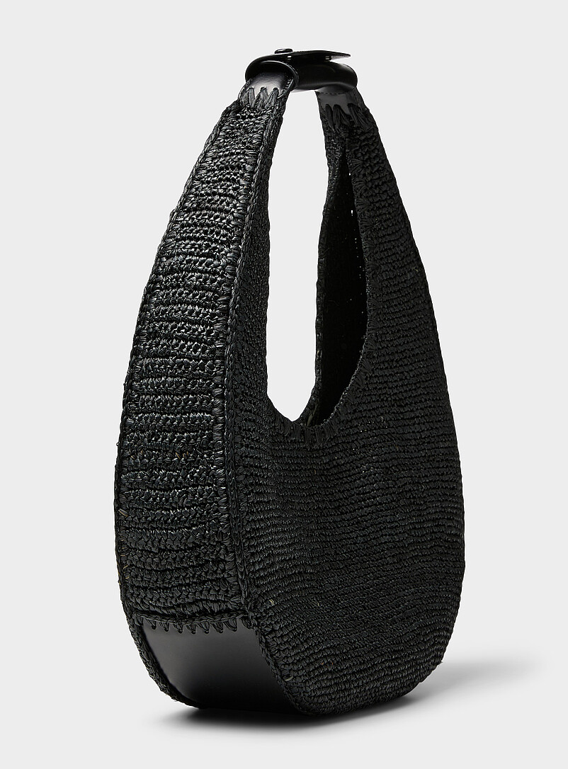 Moon crocheted raffia large shoulder bag product image 2