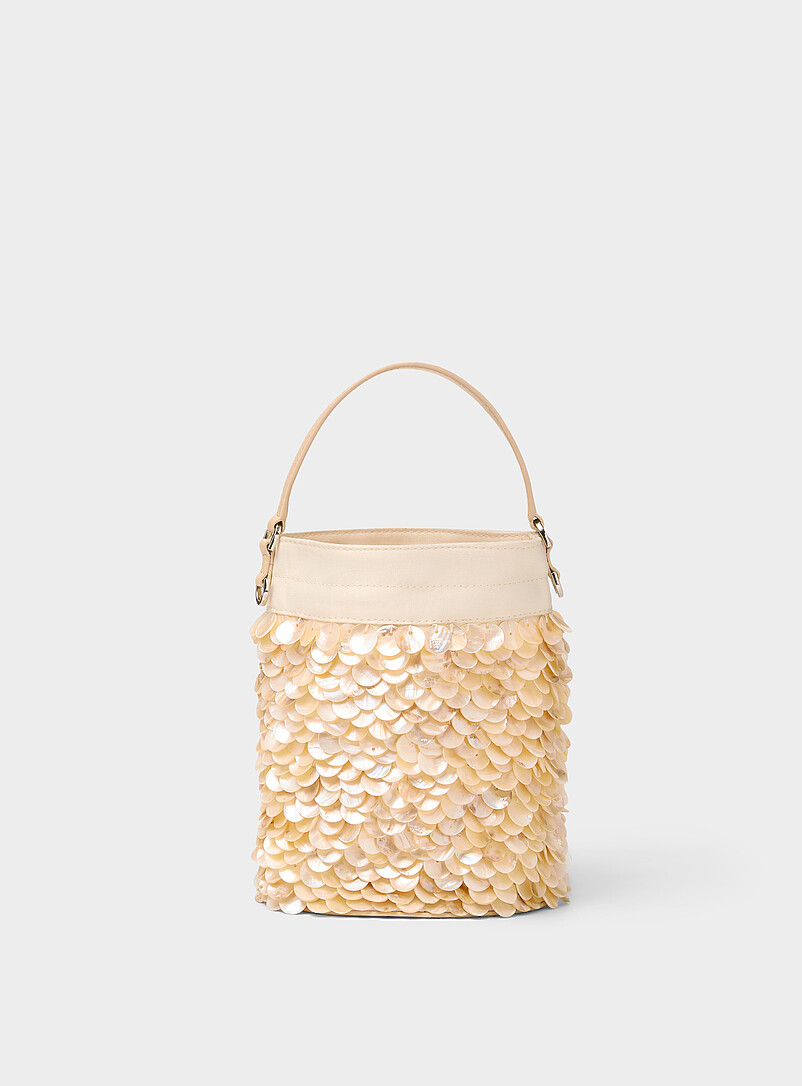Lila iridescent shells mini bucket bag product image (primary)