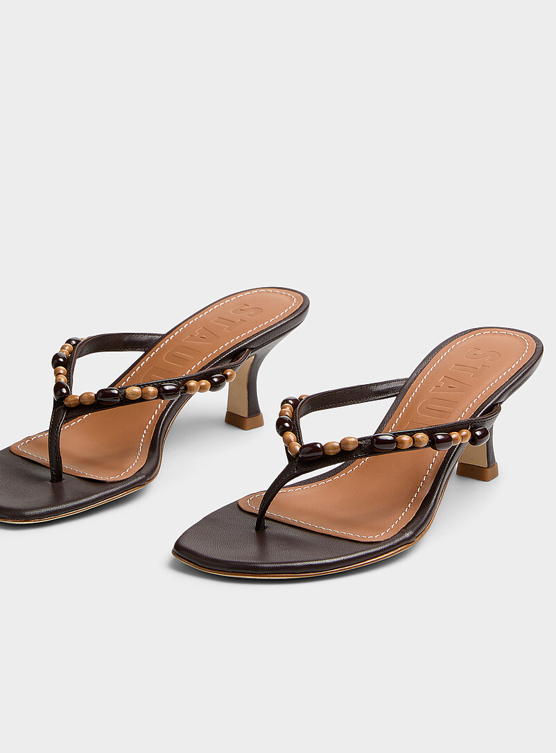 Freja leather beaded sandals Women product image (primary)