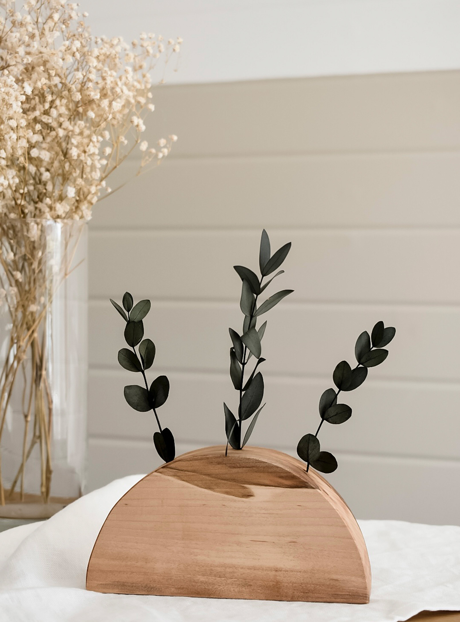 Noir et Bois - Le vase en bois recyclé Harmoni 15,25 cm de hauteur