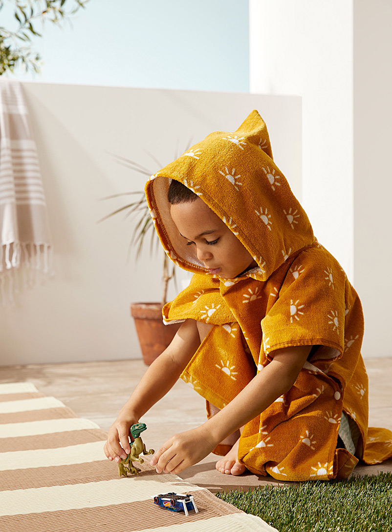 Simons Maison: Le poncho de plage petits soleils Enfant Orange à motifs