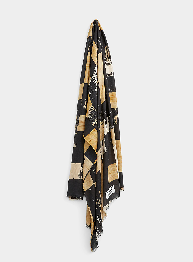 Type B Patterned Brown Amber check scarf for women