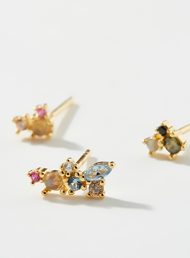 PDPAOLA Assorted La palette gold earrings Set of 3 for women
