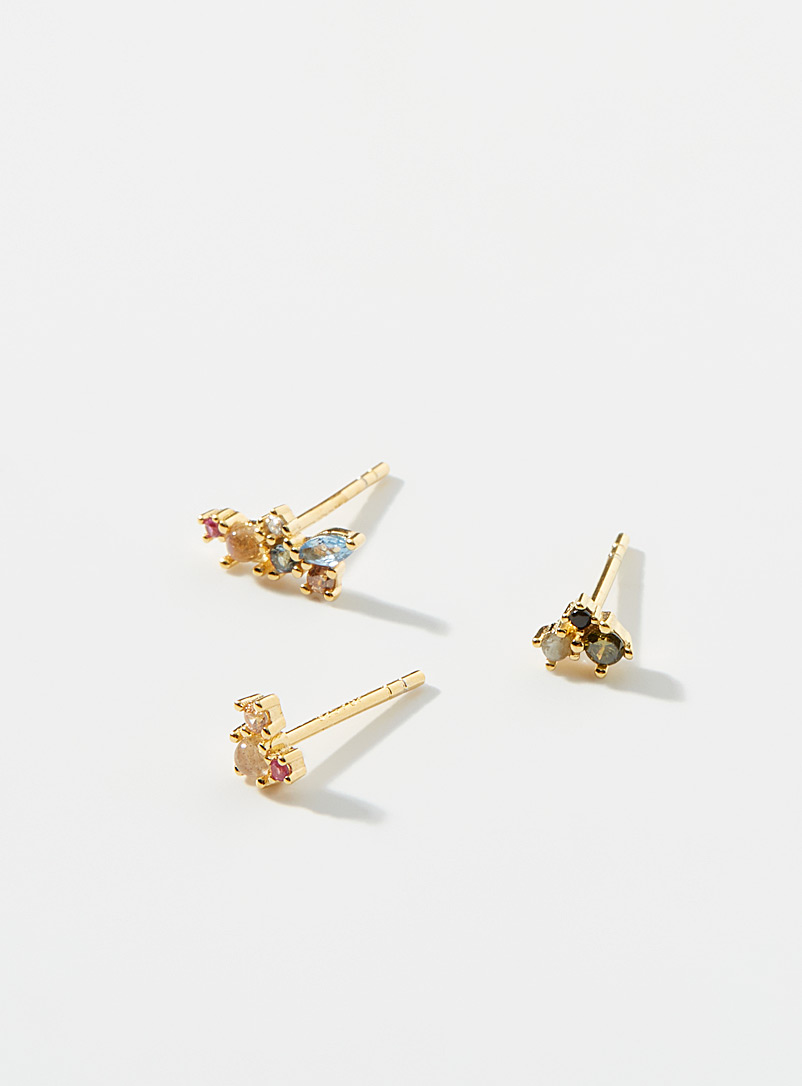 PDPAOLA Assorted La palette gold earrings Set of 3 for women