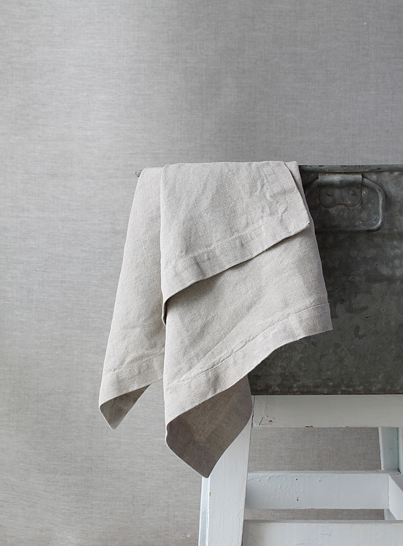 Maison LenKo Ecru/Linen Pure linen hand towel