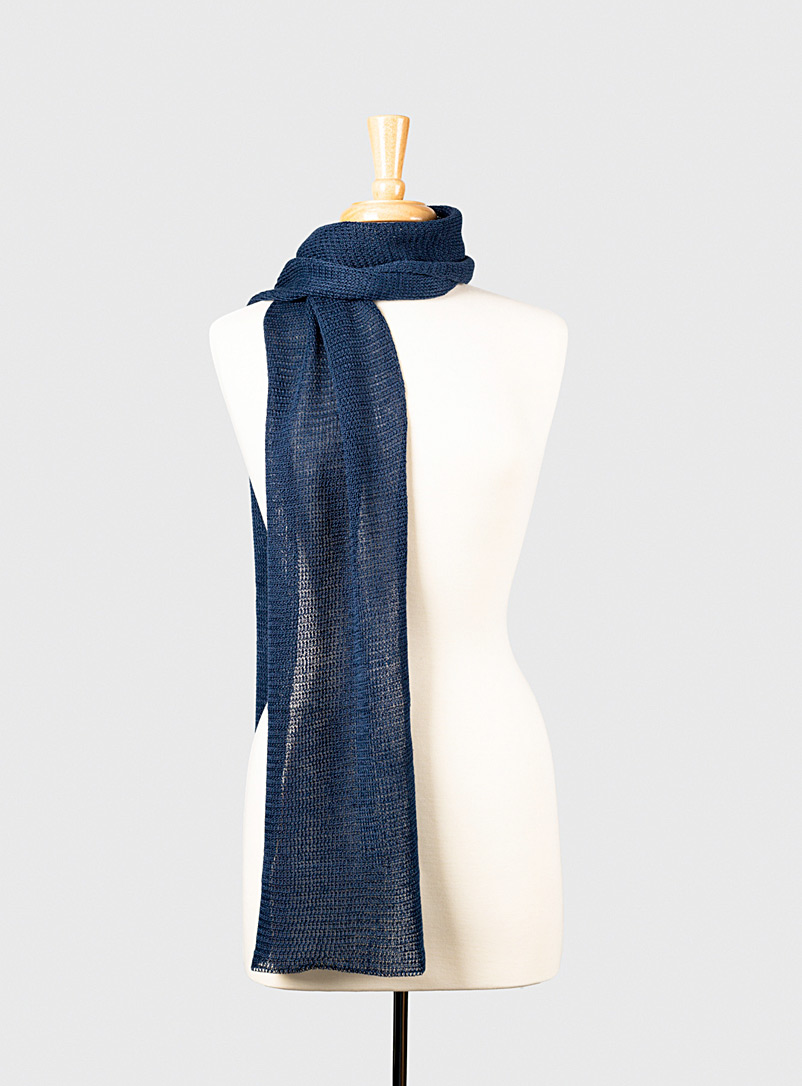 LILI + HENRY Marine Blue Linen scarf